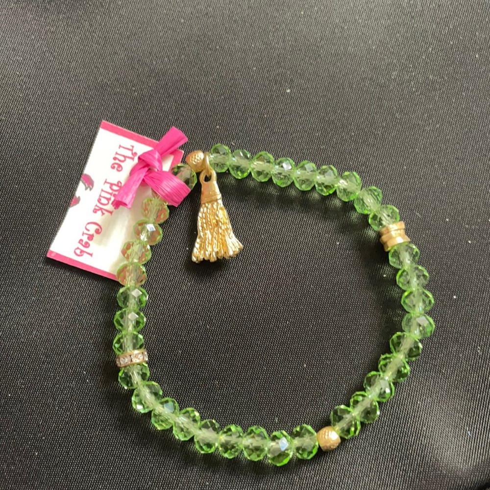 NWT Green beef bracelet with gold embellishment
